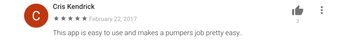 Pumper and operator feedback